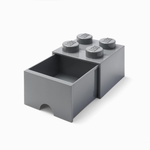 LEGO(R) pojemnik klocek z szufladą czwórka szary