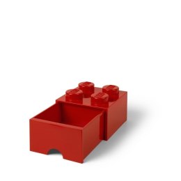 LEGO(R) pojemnik klocek z szufladą czwórka czerwony